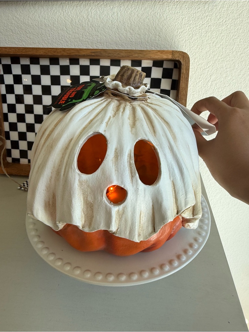 Pumpkin Ghost Costume Decoration - White and Orange - Picture 3 of 3